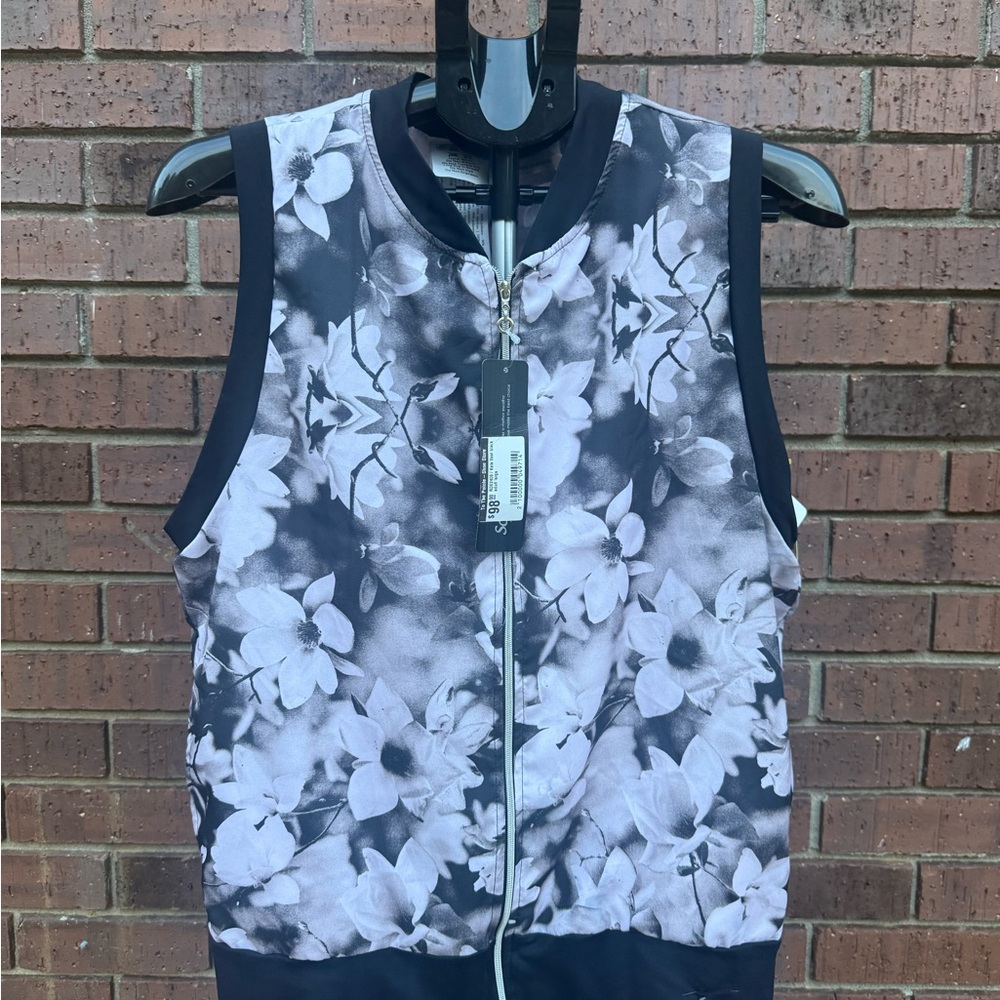 So Danca Kaia Vest Floral Flower Black Adult Size Large Dance Ballet New